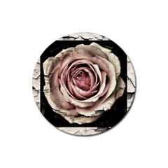 Vintage Rose Rubber Round Coaster (4 Pack)  by vintage2030