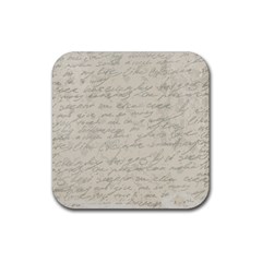 Handwritten Letter 2 Rubber Coaster (square)  by vintage2030