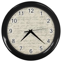 Handwritten Letter 2 Wall Clock (black) by vintage2030