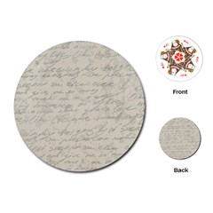 Handwritten Letter 2 Playing Cards (round) by vintage2030