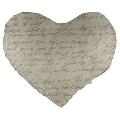 Handwritten Letter 2 Large 19  Premium Flano Heart Shape Cushions by vintage2030