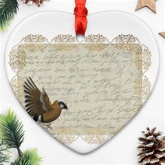 Tag Bird Heart Ornament (two Sides) by vintage2030