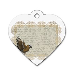 Tag Bird Dog Tag Heart (two Sides) by vintage2030