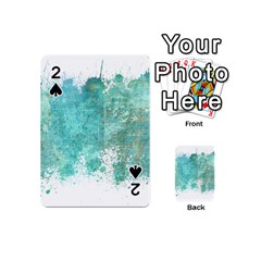 Splash Teal Playing Cards 54 (mini) by vintage2030