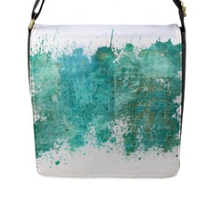 Splash Teal Flap Closure Messenger Bag (l) by vintage2030