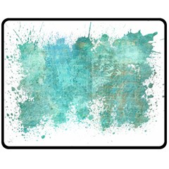 Splash Teal Double Sided Fleece Blanket (medium)  by vintage2030