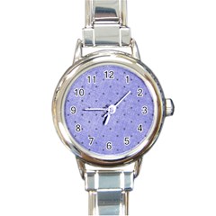 Dot Blue Round Italian Charm Watch