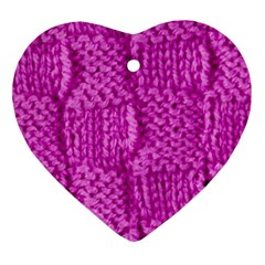 Knitted Wool Square Green Heart Ornament (two Sides) by vintage2030