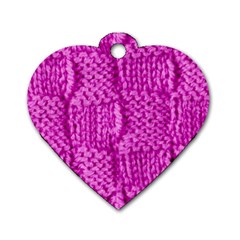 Knitted Wool Square Green Dog Tag Heart (two Sides) by vintage2030