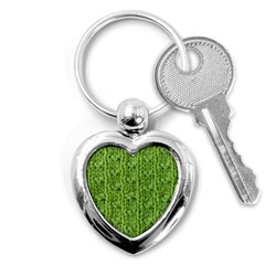 Knitted Wool Chain Green Key Chains (heart) 