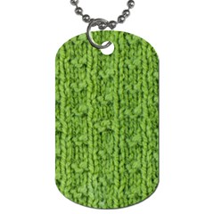 Knitted Wool Chain Green Dog Tag (one Side) by vintage2030