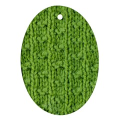 Knitted Wool Chain Green Oval Ornament (two Sides) by vintage2030