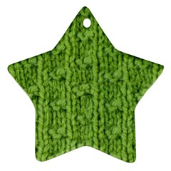 Knitted Wool Chain Green Star Ornament (two Sides) by vintage2030