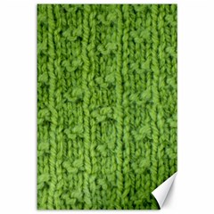 Knitted Wool Chain Green Canvas 12  X 18  by vintage2030