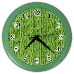 Knitted Wool Chain Green Color Wall Clock