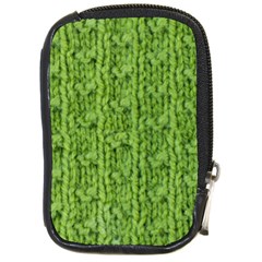 Knitted Wool Chain Green Compact Camera Leather Case by vintage2030