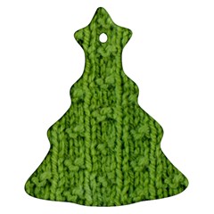 Knitted Wool Chain Green Christmas Tree Ornament (two Sides) by vintage2030