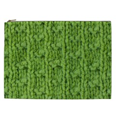 Knitted Wool Chain Green Cosmetic Bag (xxl)