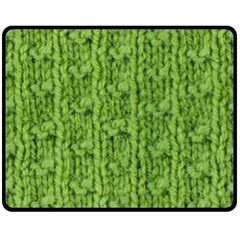 Knitted Wool Chain Green Double Sided Fleece Blanket (medium)  by vintage2030