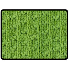 Knitted Wool Chain Green Double Sided Fleece Blanket (large) 