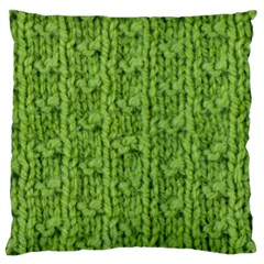 Knitted Wool Chain Green Large Flano Cushion Case (two Sides) by vintage2030