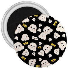 Cute Kawaii Popcorn Pattern 3  Magnets by Valentinaart