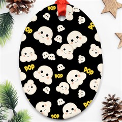 Cute Kawaii Popcorn Pattern Ornament (oval)