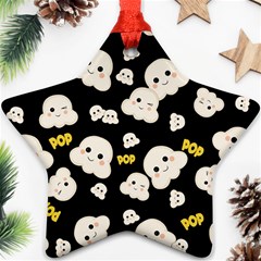 Cute Kawaii Popcorn Pattern Ornament (star)