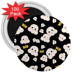 Cute Kawaii Popcorn Pattern 3  Magnets (100 Pack) by Valentinaart