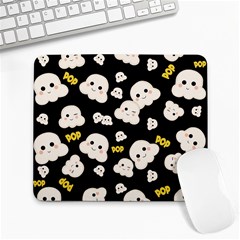 Cute Kawaii Popcorn Pattern Large Mousepads by Valentinaart