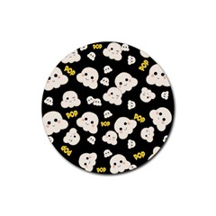 Cute Kawaii Popcorn Pattern Rubber Round Coaster (4 Pack)  by Valentinaart