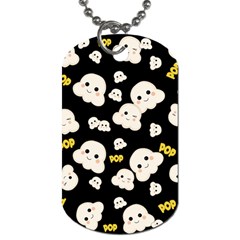 Cute Kawaii Popcorn Pattern Dog Tag (one Side) by Valentinaart