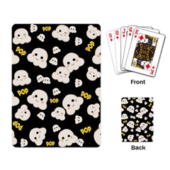 Cute Kawaii Popcorn Pattern Playing Cards Single Design by Valentinaart