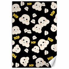 Cute Kawaii Popcorn Pattern Canvas 24  X 36  by Valentinaart