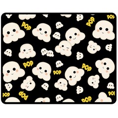 Cute Kawaii Popcorn Pattern Double Sided Fleece Blanket (medium)  by Valentinaart