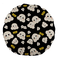 Cute Kawaii Popcorn Pattern Large 18  Premium Flano Round Cushions