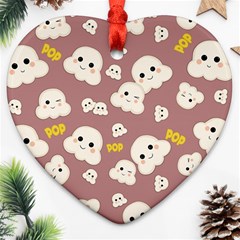 Cute Kawaii Popcorn Pattern Ornament (heart)