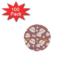 Cute Kawaii Popcorn Pattern 1  Mini Buttons (100 Pack)  by Valentinaart