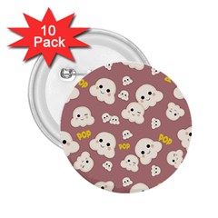 Cute Kawaii Popcorn Pattern 2 25  Buttons (10 Pack)  by Valentinaart