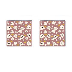 Cute Kawaii Popcorn Pattern Cufflinks (square)