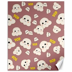 Cute Kawaii Popcorn Pattern Canvas 11  X 14 