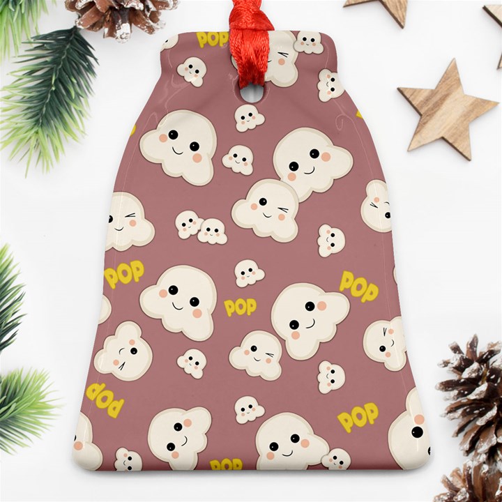 Cute Kawaii Popcorn pattern Ornament (Bell)