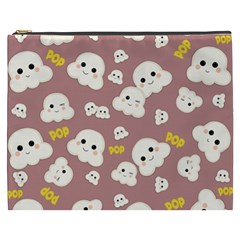 Cute Kawaii Popcorn Pattern Cosmetic Bag (xxxl) by Valentinaart