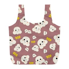 Cute Kawaii Popcorn Pattern Full Print Recycle Bag (l) by Valentinaart