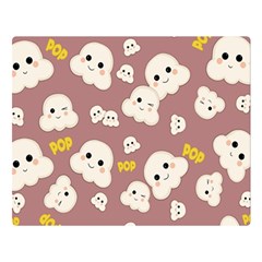 Cute Kawaii Popcorn Pattern Double Sided Flano Blanket (large)  by Valentinaart