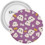 Cute Kawaii Popcorn pattern 3  Buttons Front