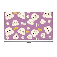 Cute Kawaii Popcorn Pattern Business Card Holder by Valentinaart