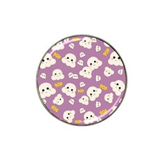 Cute Kawaii Popcorn Pattern Hat Clip Ball Marker by Valentinaart