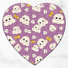 Cute Kawaii Popcorn Pattern Jigsaw Puzzle (heart) by Valentinaart