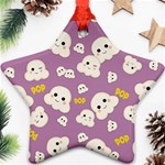 Cute Kawaii Popcorn pattern Star Ornament (Two Sides) Back